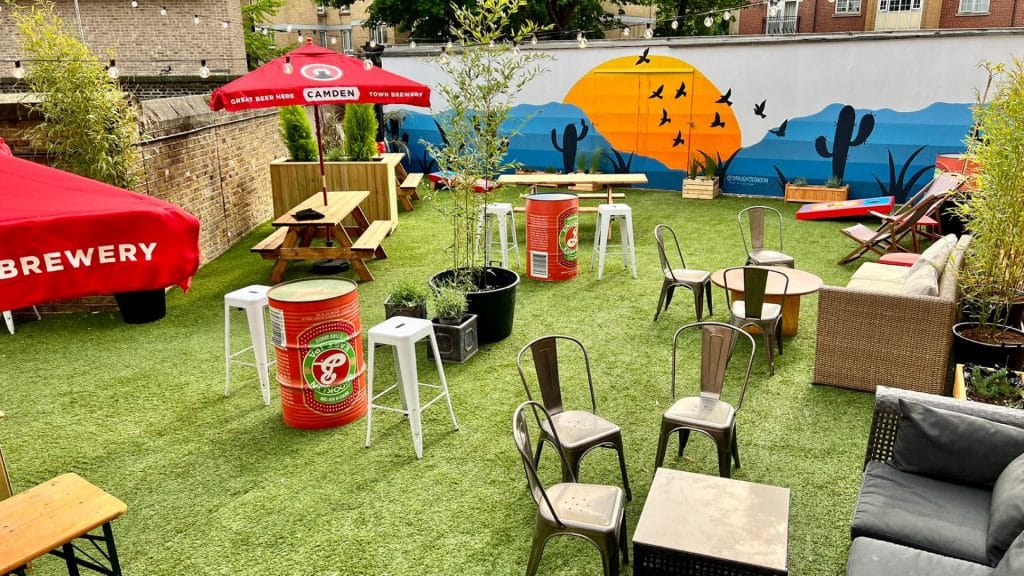 Beer Garden at Greenbrand Restaurant Hackney