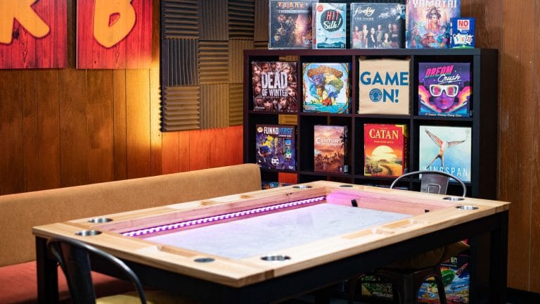 Games selection at Greenbrand Restaurant Waterloo and Hackney